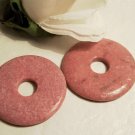 RHODONITE Donut Bead 40mm