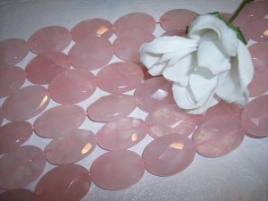 ROSE QUARTZ Faceted Oval Beads 22x30 q.2