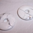  WHITE HOWLITE Donut Bead 25mm