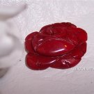 RED CORAL Carved ROSE Bead