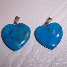 TURQUOISE HOWLITE Heart Pendants 2 pack