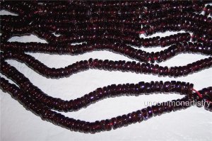 Pyrope Garnet Rondelle Heishi Beads GORGEOUS!!