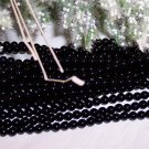 BLACK ONYX 4mm Round Beads