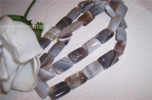 BOTSWANA AGATE 14x10 Rectangle beads16" strand