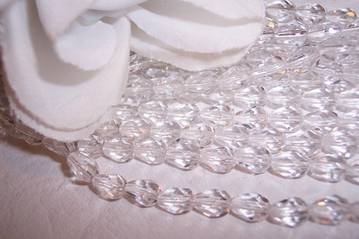 CRYSTAL CLEAR Czech Fire Polish Crystal Teardrop 7/5mm