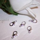 Lobster Claw Clasps Silver plated  Sm Rounded Ovals q.10