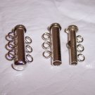 TUBE CLASP 3 strand Sterling Silver