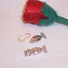 FILIGREE 2pc Clasp  Silver Plated 3 Strand q.10