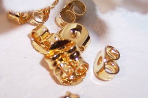 BUTTERFLY CLUTCHES Gold Plated for Post Earrings q.24