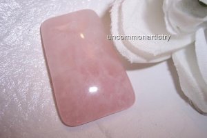 ROSE QUARTZ Puffed Trapezoid Pendant!