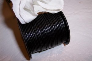 LEATHER CORD 1mm BLACK 5 yards