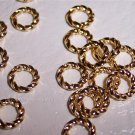8mm OPEN GOLD PLATED Jump Rings FANCY TWIST 18g. q.50