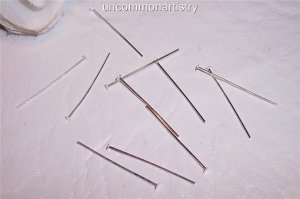 1" HEAD PINS 22 Gauge SILVER PLATED q.100