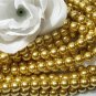 GLASS PEARLS Czech 6mm Round GOLD q.100