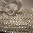 GLASS PEARLS Czech 6mm Round SNOW WHITE q.100