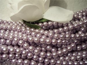 GLASS PEARLS Czech 6mm Round LILAC q.100