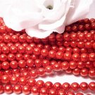 GLASS PEARLS Czech 6mm Round TANGERINE q.100