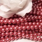 GLASS PEARLS Czech 6mm Round MAUVE q.100