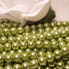 GLASS PEARLS Czech 6mm Round OLIVE q.100