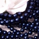 GLASS PEARLS Czech 6mm Round ROYAL BLUE q.100