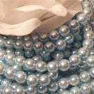 GLASS PEARLS Czech 6mm Round BABY BLUE q.100