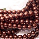 GLASS PEARLS Czech 6mm Round CHOCOLATE q.100