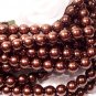 GLASS PEARLS Czech 6mm Round CHOCOLATE q.100