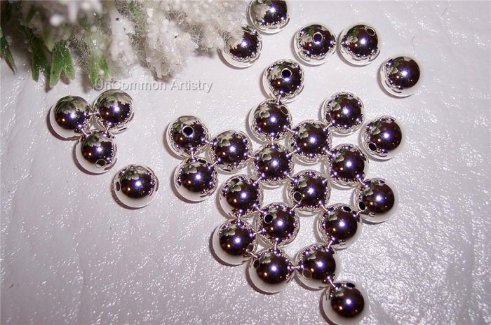 6mm Round Beads STERLING SILVER q.10