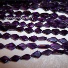 AMETHYST Diamond Shaped Beads 6x10mm