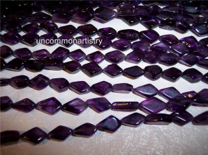 AMETHYST Diamond Shaped Beads 6x10mm