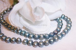 Fresh Water Potato PEARLS 4-5mm SLATE 16" strand