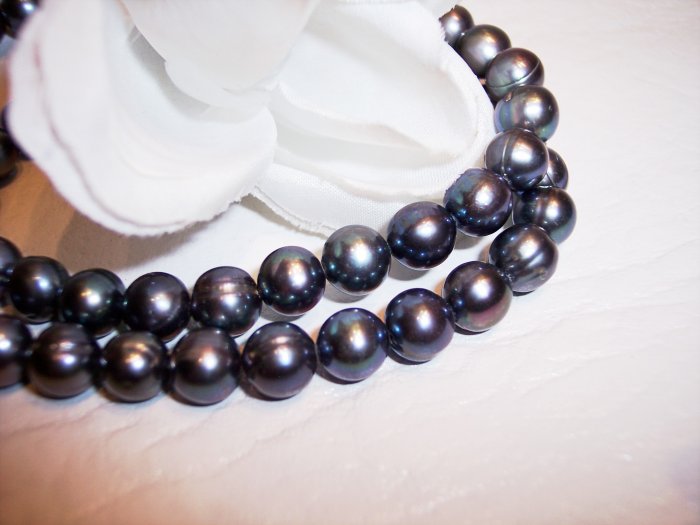Fresh Water Potato PEARLS 7-9mm PEACOCK 16" strand