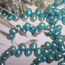 Fresh Water RICE PEARLS 6x4mm TEAL top-drilled 16" Str.