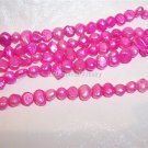 Fresh Water NUGGET PEARLS 4-5mm HOT PINK 15" Strand