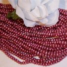Fresh Water Potato PEARLS 3-4mm RASPBERRY 16" strand
