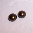 1/2 drilled Fresh Water Pearls 5-6mm PEACOCK BUTTON