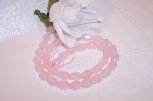 ROSE QUARTZ Faceted  TEARDROP Shape Beads 16" Strand