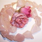 ROSE QUARTZ Triangular NUGGET Beads 16" Strand
