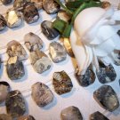 SILVER LEAF JASPER Faceted TRAPEZOID Beads set of 2
