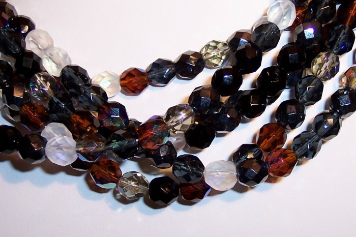 PEBBLESTONE MIX Czech Fire Polish 8mm Beads 50