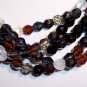 PEBBLESTONE MIX Czech Fire Polish  8mm Beads 50