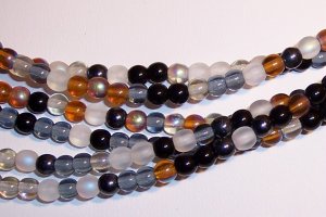 PEBBLESTONE MIX Czech DRUK  4mm Beads 100