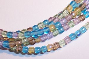 PRAIRIE MIX Czech DRUK  4mm Beads 100