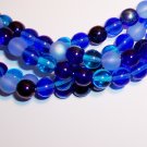 BLUE TONES MIX Czech DRUK  8mm Beads q.25