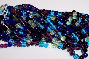 GEMTONES MIX Czech DRUK  6mm Beads 50