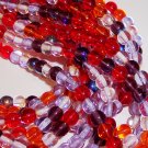 STRAWBERRY FIELDS MIX Czech DRUK  8mm Beads 50