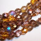 WHEATBERRY MIX Czech Fire Polish  8mm Beads 50