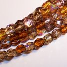 WHEATBERRY MIX Czech Fire Polish  6mm Beads 50