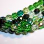 EVERGREEN MIX Czech Fire Polish  8mm Beads 50