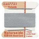 GRIFFIN Silk Bead Cord & Needle GRAY Size 2